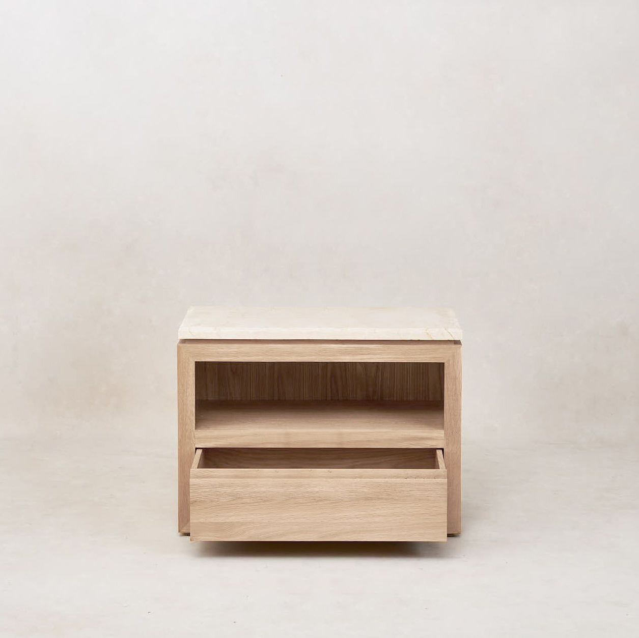 Sofita Marble Nightstand - White Oak