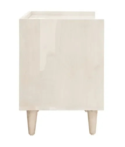 Tahseen Acacia Wood Nightstand in White Wash - The Mayfair Hall
