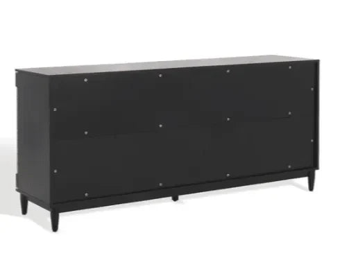 Roseanne Wood Frame Sideboard in Black and Natural - The Mayfair Hall