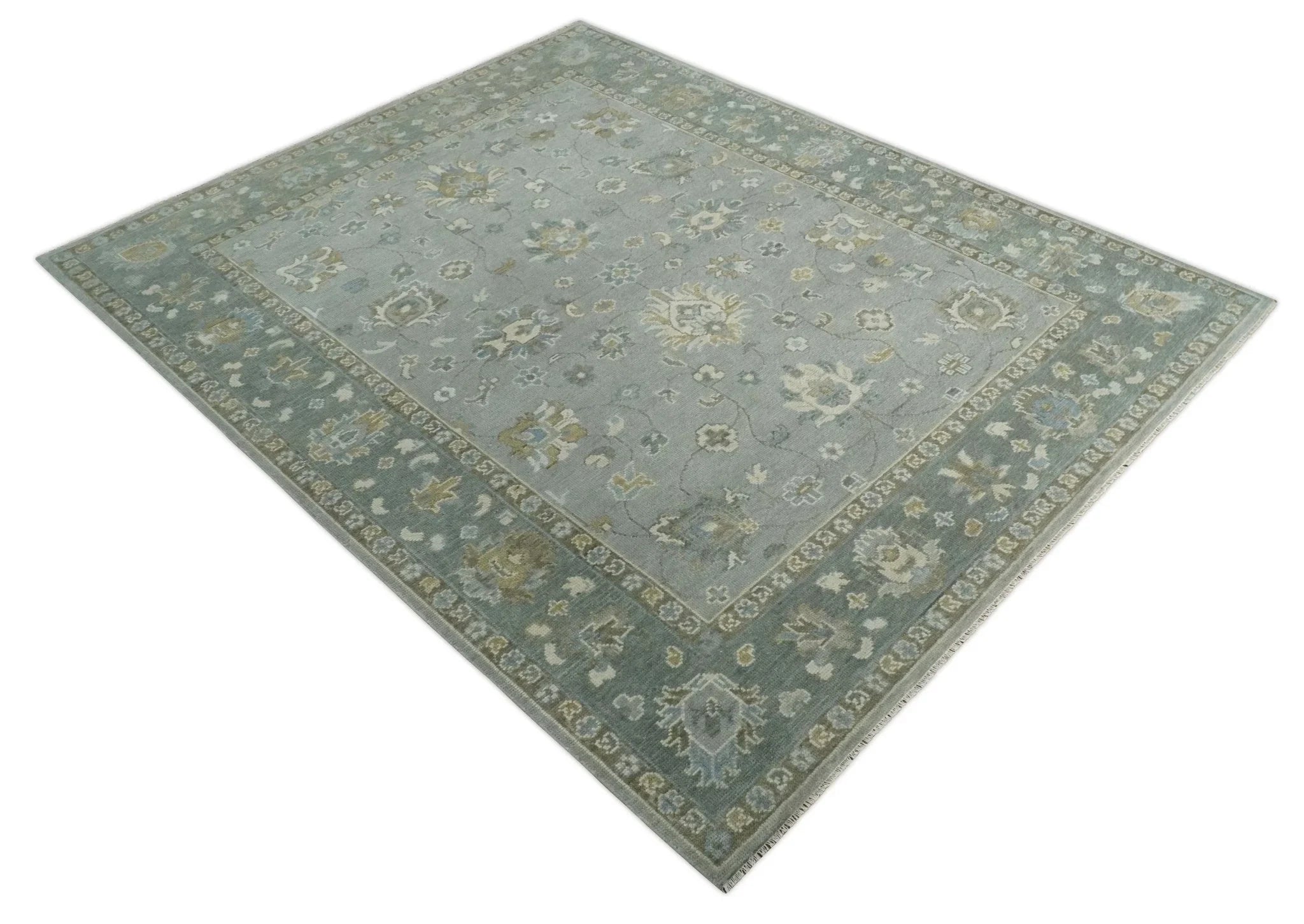 Silver and Brown 6x9, 8x10, 9x12, 10x14 and 12x15 Antique Traditional Persian Oushak Wool Rug | NT2 - The Rug Decor