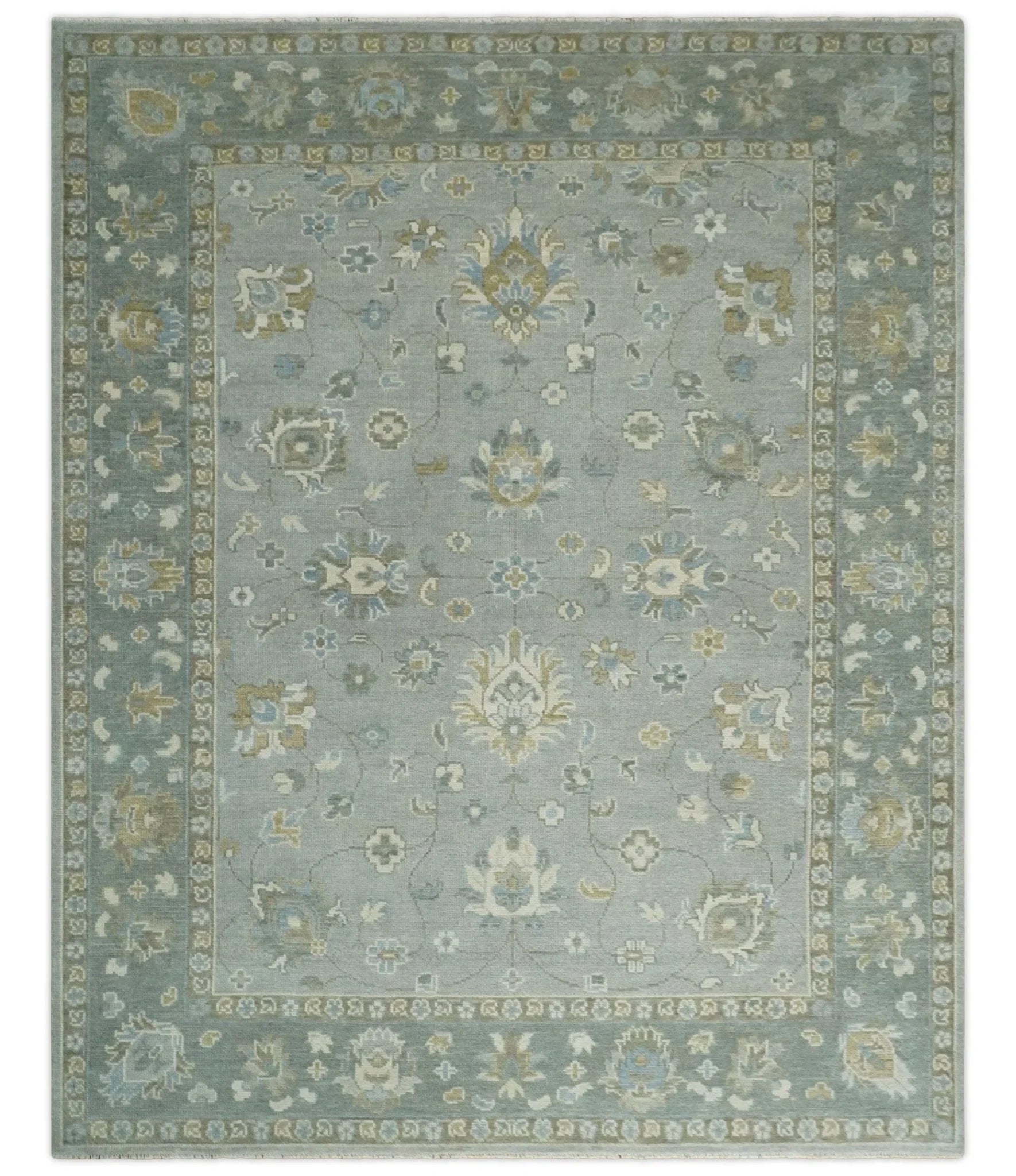 Silver and Brown 6x9, 8x10, 9x12, 10x14 and 12x15 Antique Traditional Persian Oushak Wool Rug | NT2 - The Rug Decor