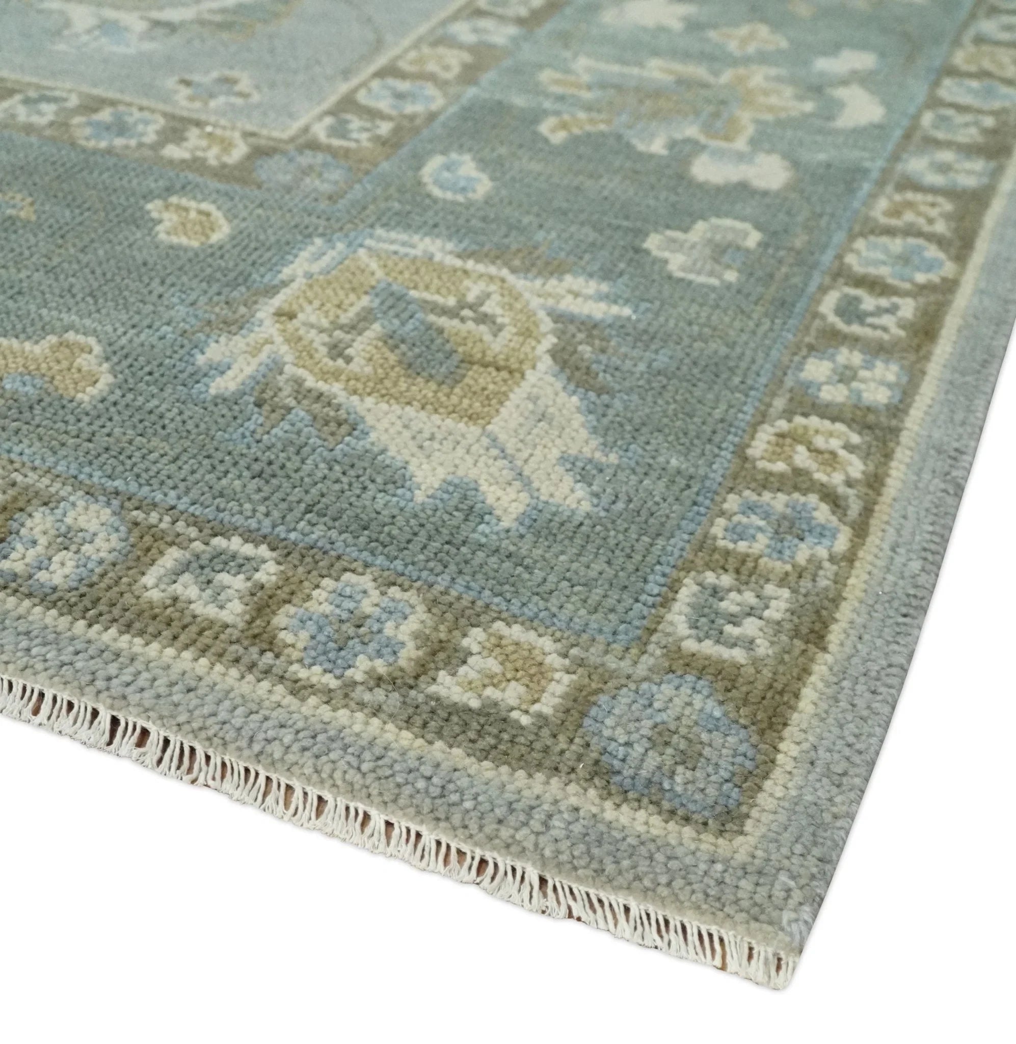 Silver and Brown 6x9, 8x10, 9x12, 10x14 and 12x15 Antique Traditional Persian Oushak Wool Rug | NT2 - The Rug Decor