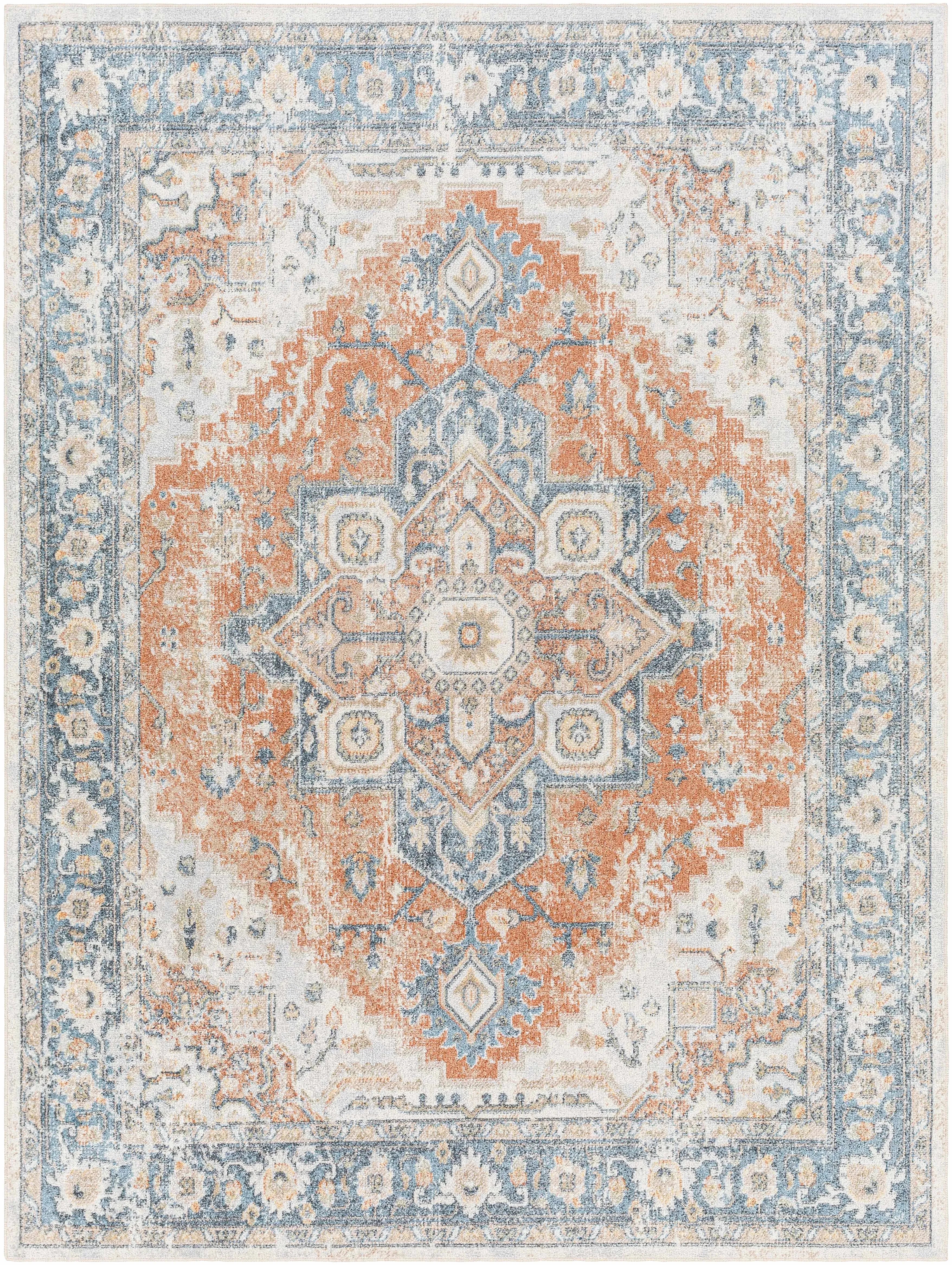 Ezri Rust Washable Area Rug - The Mayfair Hall