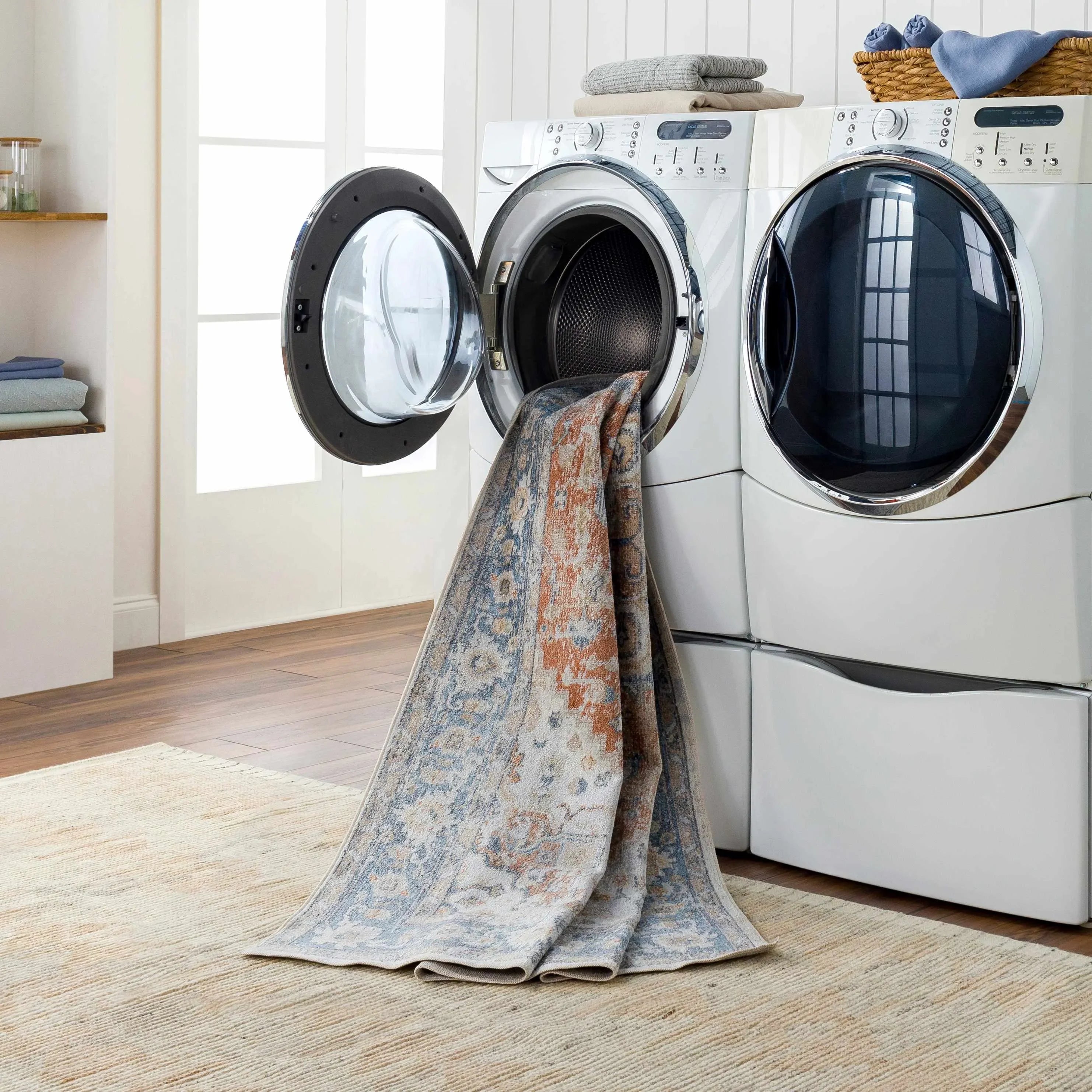 Ezri Rust Washable Area Rug - The Mayfair Hall