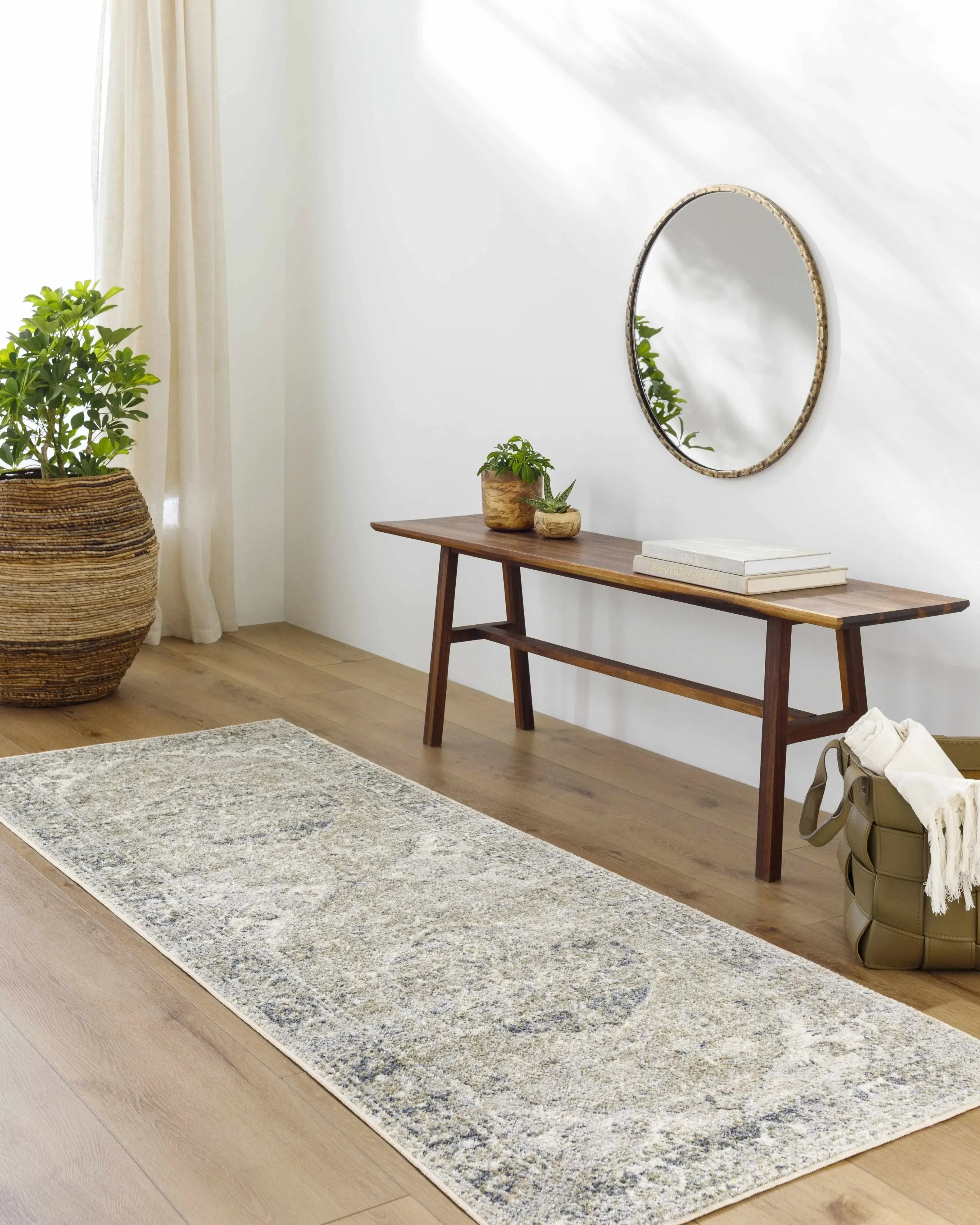 Rudo Blue Washable Area Rug - The Mayfair Hall