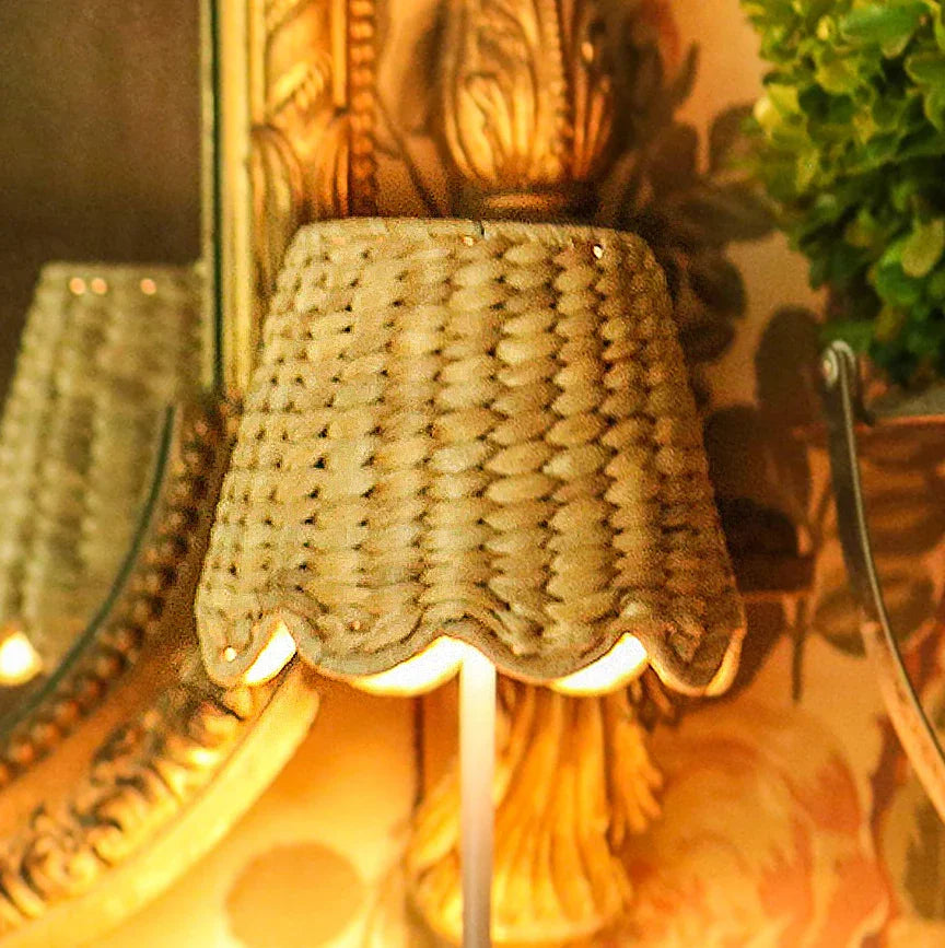 Water Hyacinth Shade Cover (Scalloped in Natural) - The Mayfair Hall