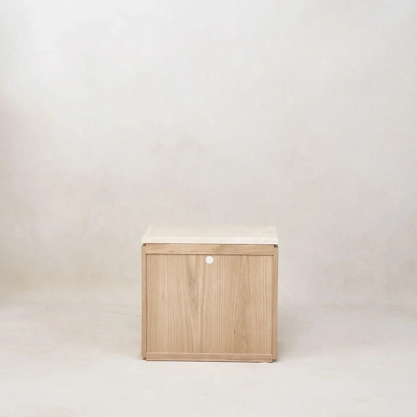 Sofita Marble Nightstand - White Oak - The Mayfair Hall