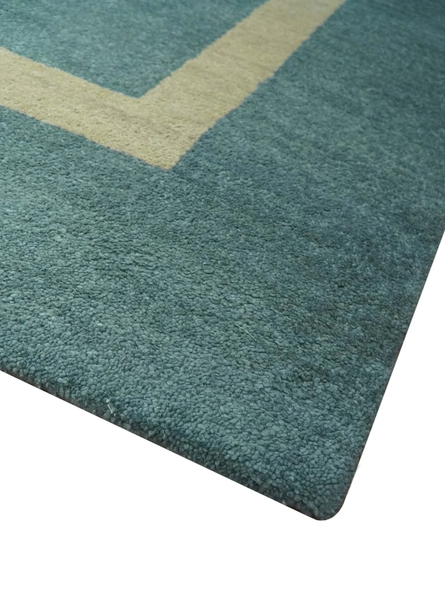 Solid Plain Blue Modern Hand Tufted 8x10 wool area rug - The Rug Decor