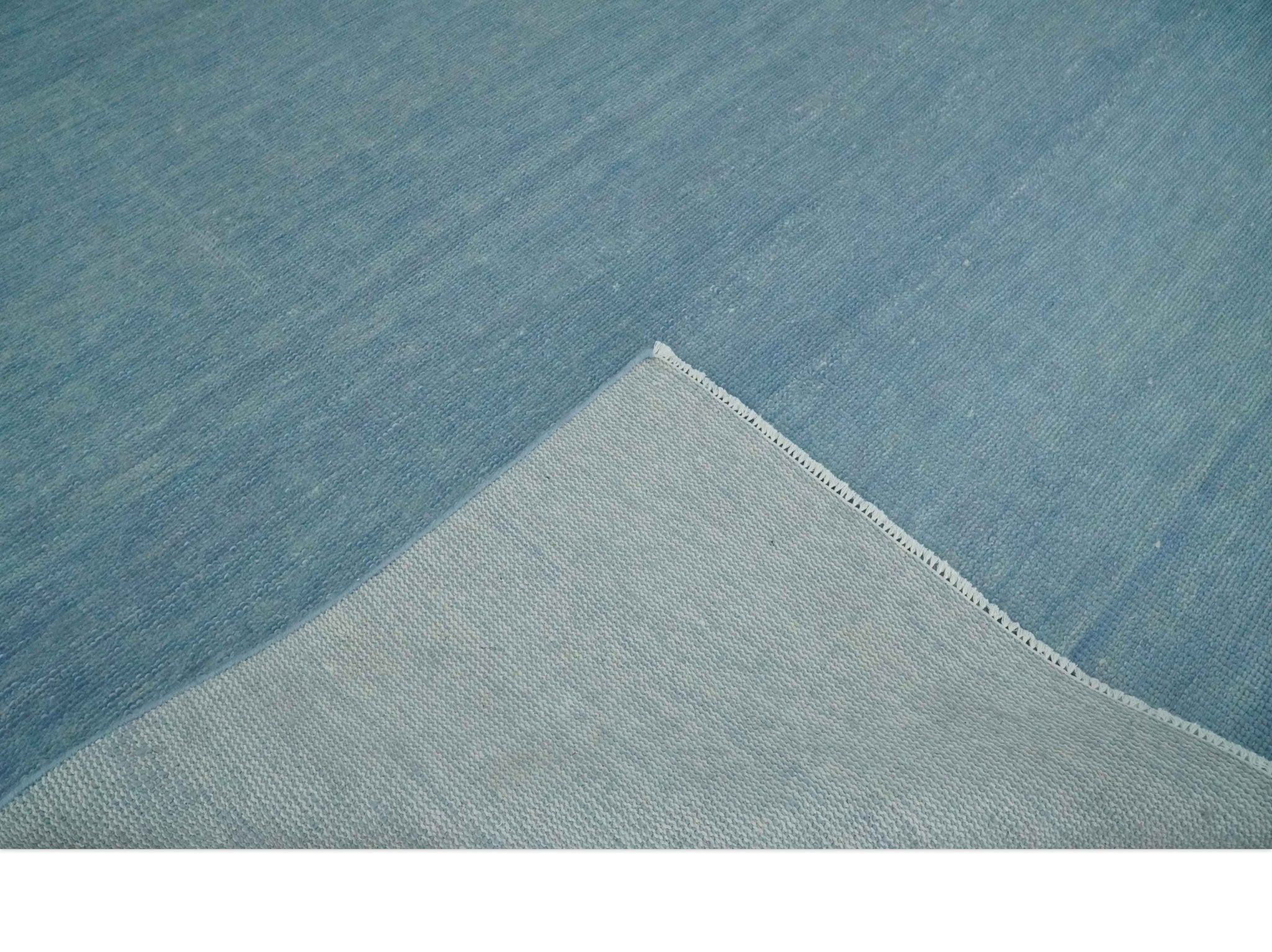 Solid Plane Blue Custom Made Modern Hand knotted wool Area Rug - The Rug Decor