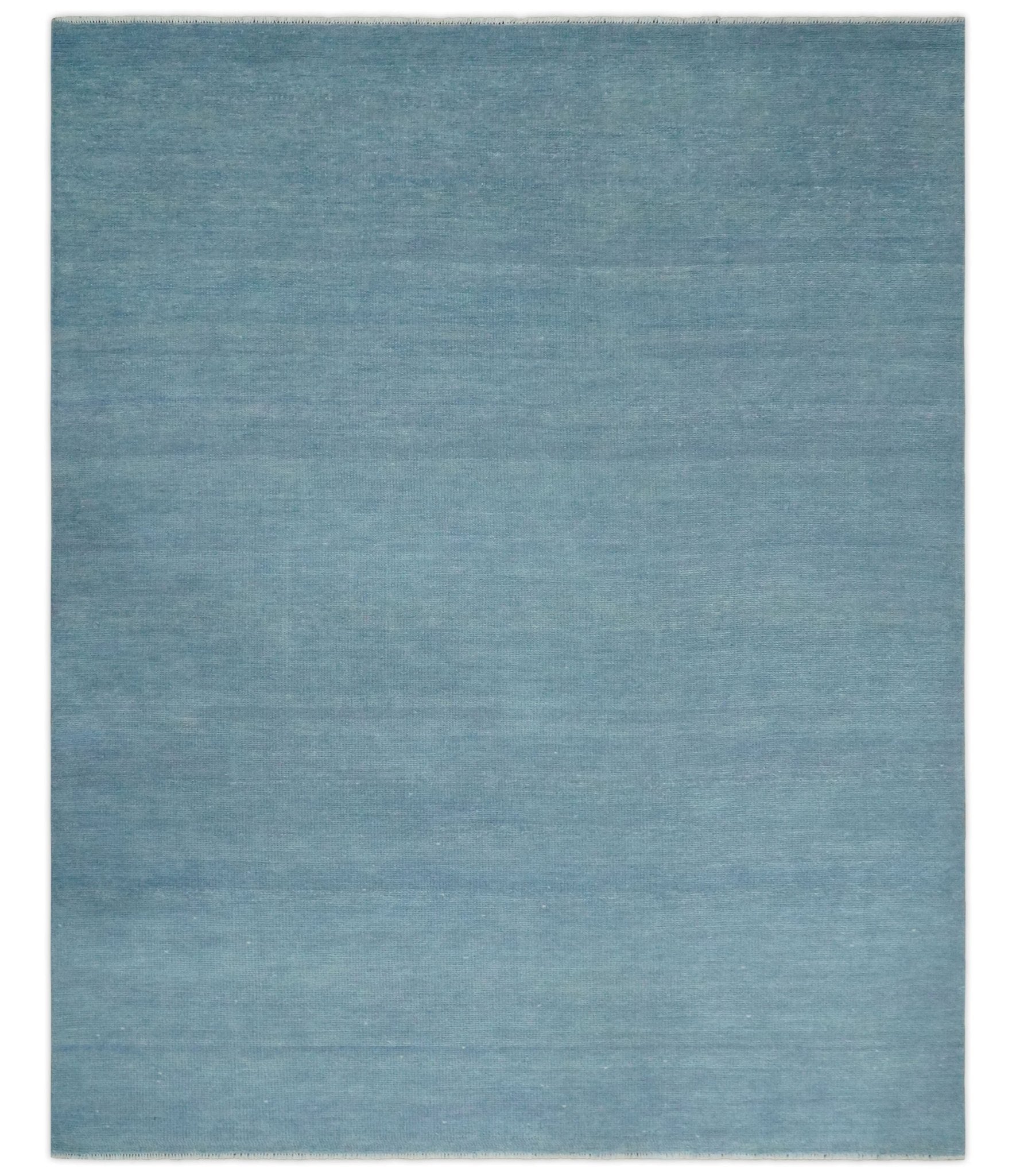Solid Plane Blue Custom Made Modern Hand knotted wool Area Rug - The Rug Decor