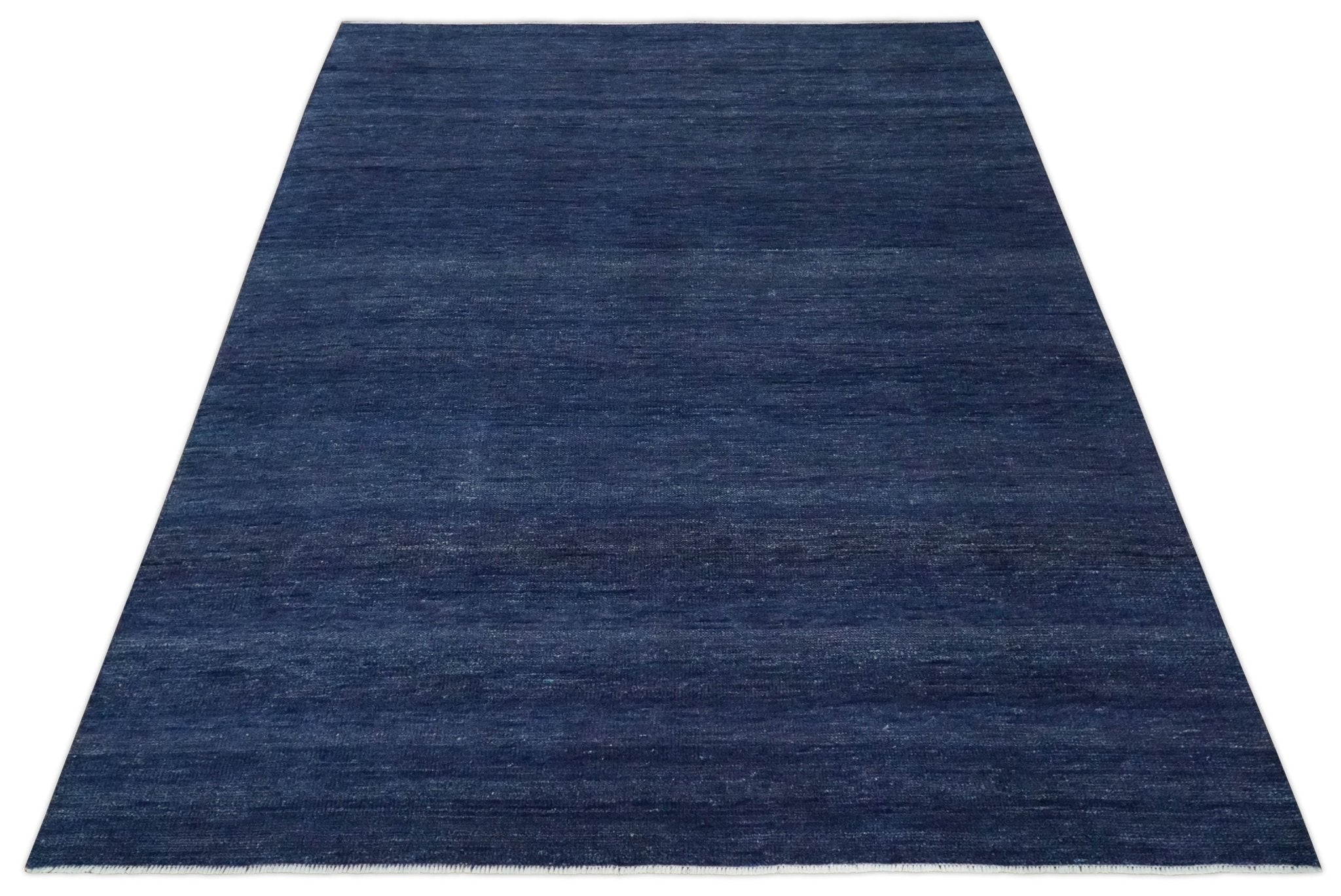 Solid Plane Blue Hand knotted Modern Custom Made wool Area Rug - The Rug Decor