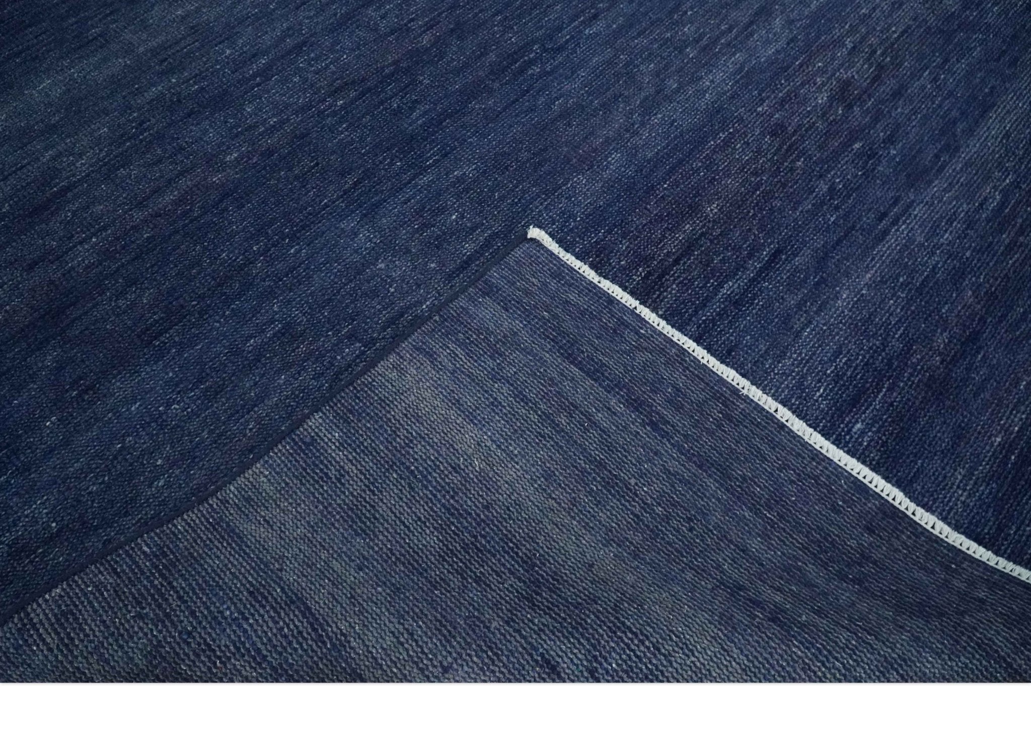 Solid Plane Blue Hand knotted Modern Custom Made wool Area Rug - The Rug Decor