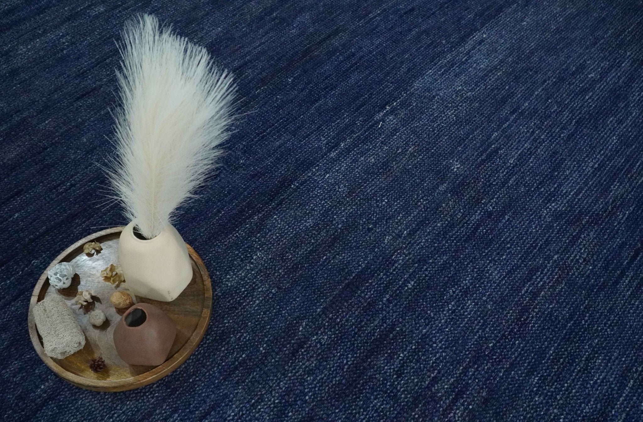 Solid Plane Blue Hand knotted Modern Custom Made wool Area Rug - The Rug Decor