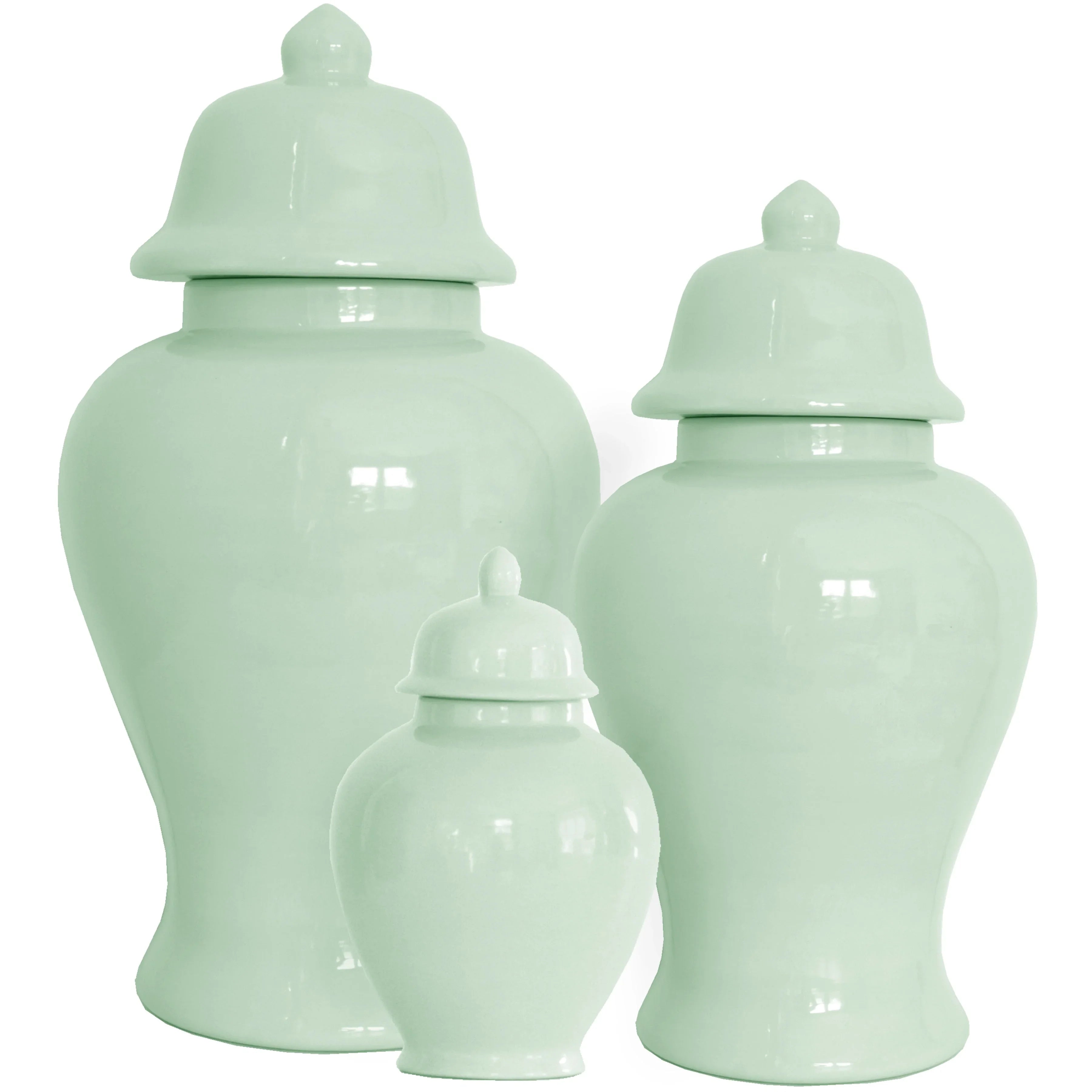 Sea Glass Green Ginger Jars - The Mayfair Hall