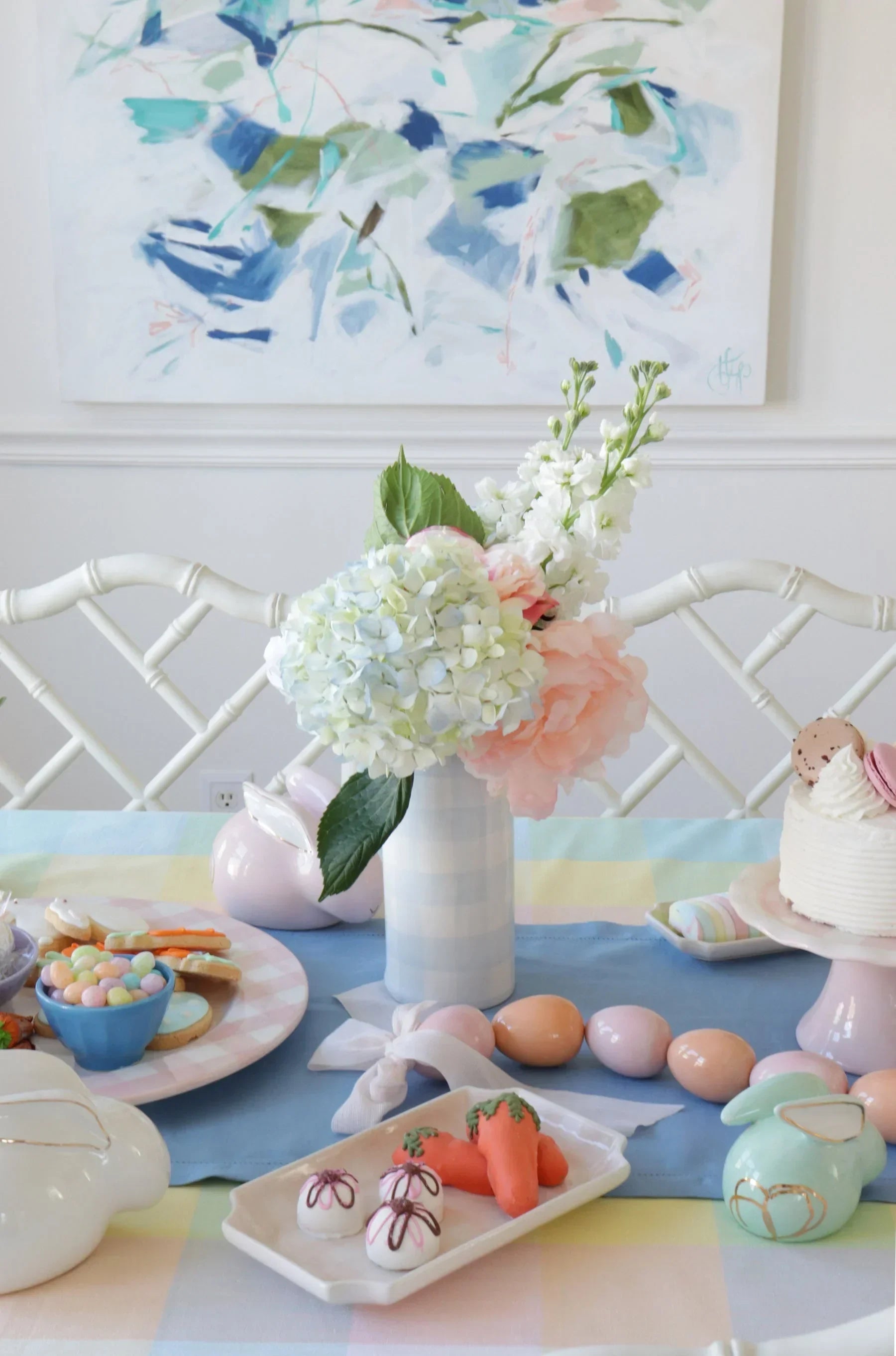 Gingham Column Vase - The Mayfair Hall