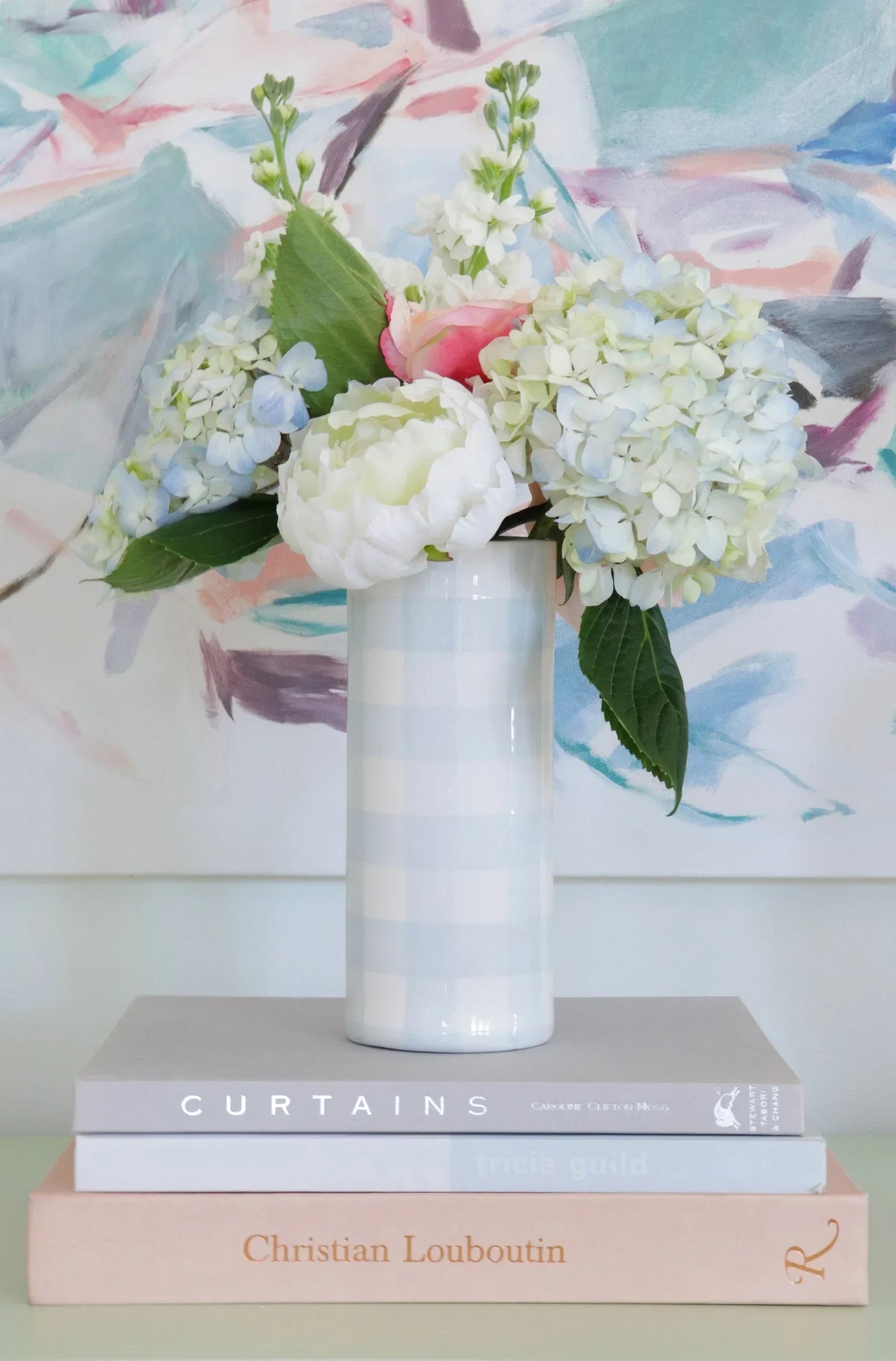 Gingham Column Vase - The Mayfair Hall
