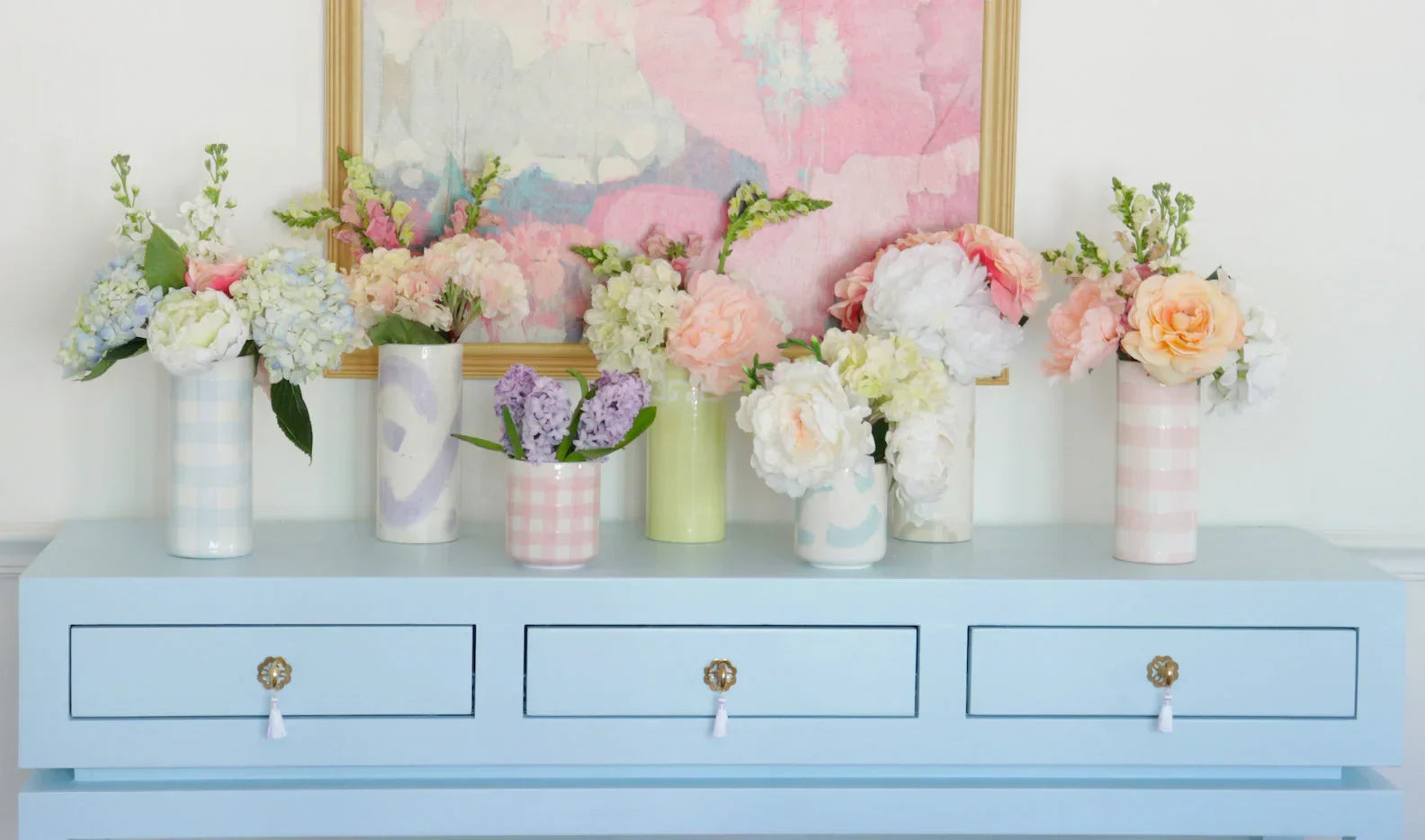Gingham Column Vase - The Mayfair Hall