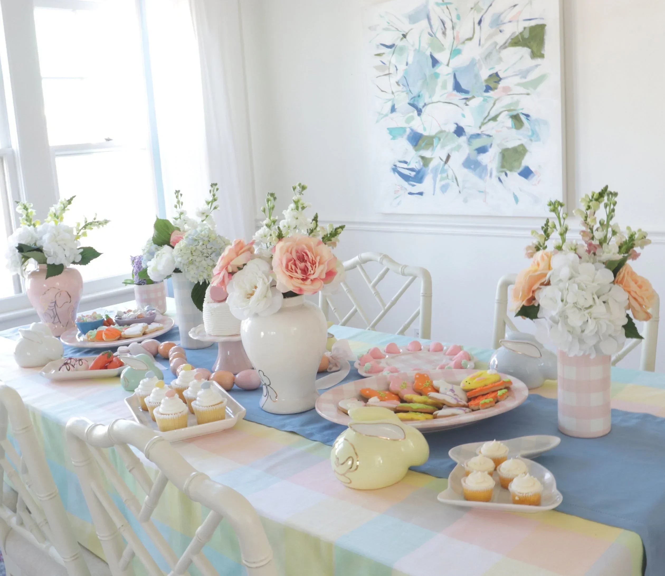 Gingham Column Vase - The Mayfair Hall