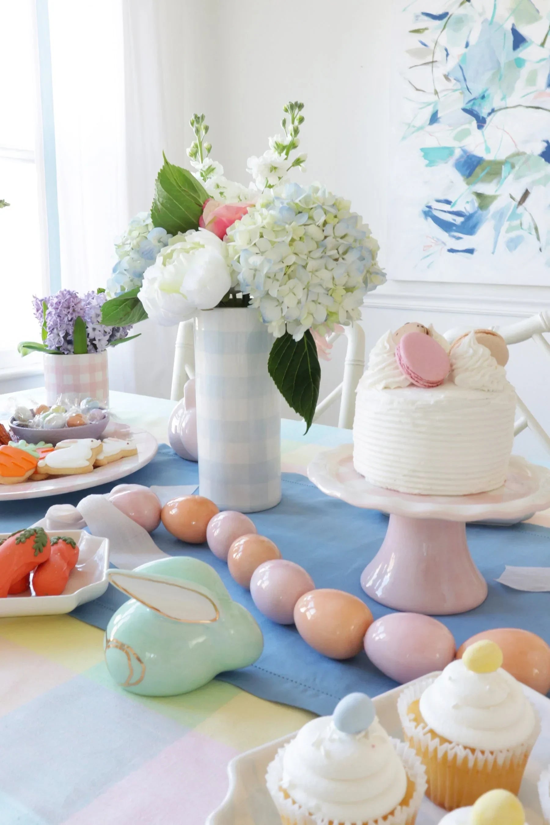 Gingham Column Vase - The Mayfair Hall