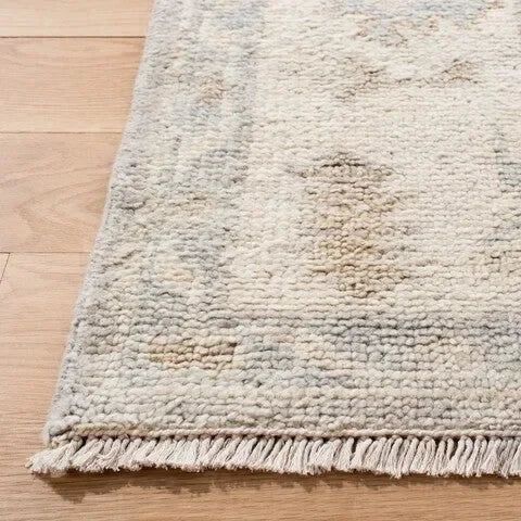 Samarkand Wool Rug in Ivory and Silver - The Mayfair Hall