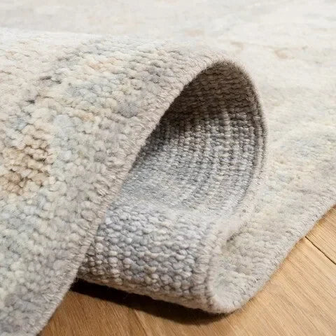 Samarkand Wool Rug in Ivory and Silver - The Mayfair Hall