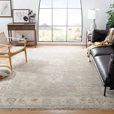 Samarkand Wool Rug in Ivory and Silver - The Mayfair Hall