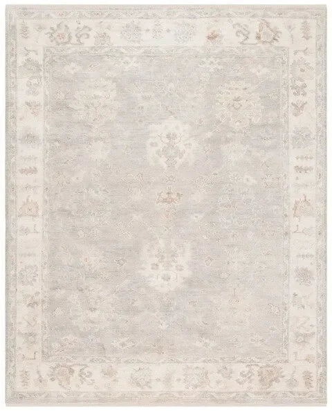 Samarkand Wool Rug in Ivory and Silver - The Mayfair Hall