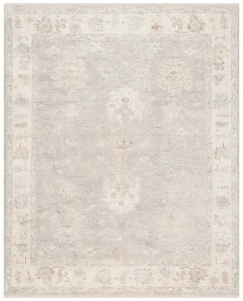 Samarkand Wool Rug in Ivory and Silver - The Mayfair Hall