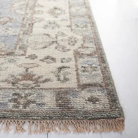 Samarkand Wool Rug in Gray and Ivory - The Mayfair Hall