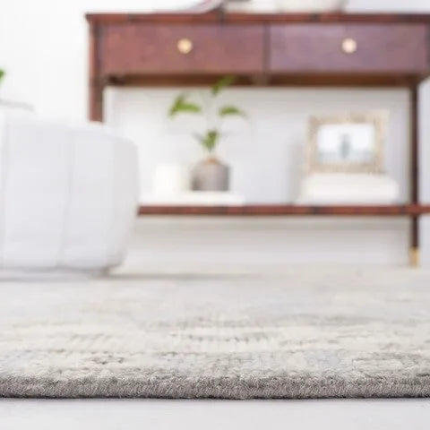 Samarkand Wool Rug in Gray and Ivory - The Mayfair Hall