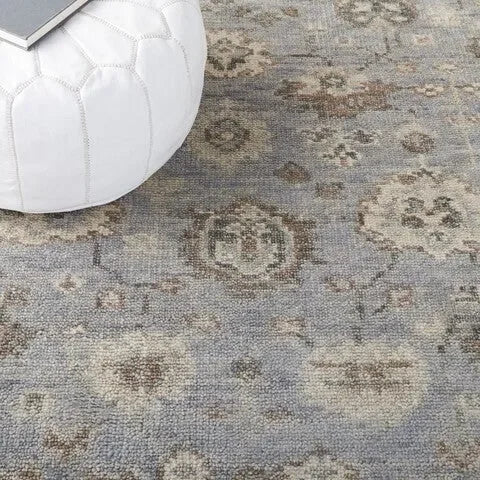 Samarkand Wool Rug in Gray and Ivory - The Mayfair Hall