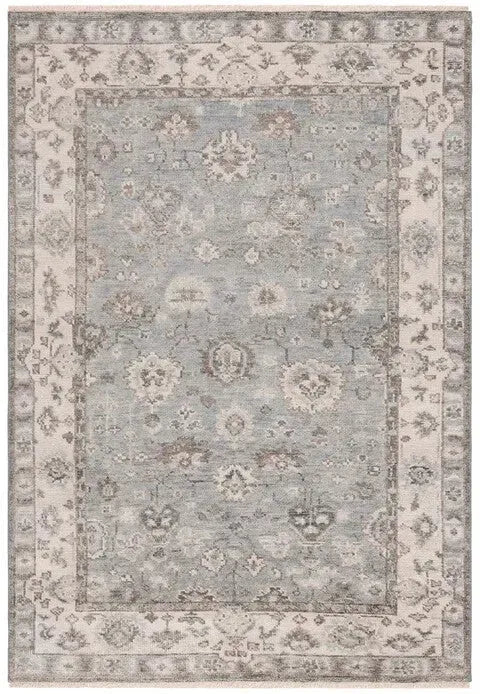 Samarkand Wool Rug in Gray and Ivory - The Mayfair Hall