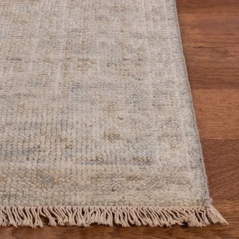 Samarkand Wool Rug in Light Gray and Beige - The Mayfair Hall
