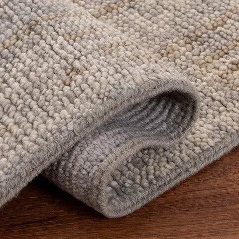 Samarkand Wool Rug in Light Gray and Beige - The Mayfair Hall