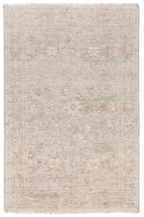 Samarkand Wool Rug in Light Gray and Beige - The Mayfair Hall