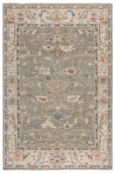 Samarkand Wool Rug in Gray and Ivory - The Mayfair Hall