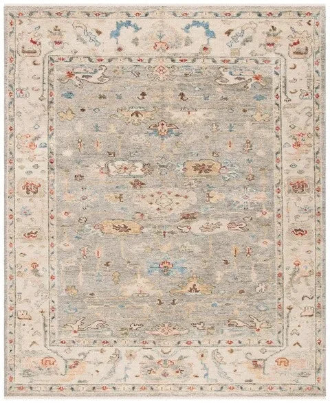 Samarkand Wool Rug in Gray and Ivory - The Mayfair Hall