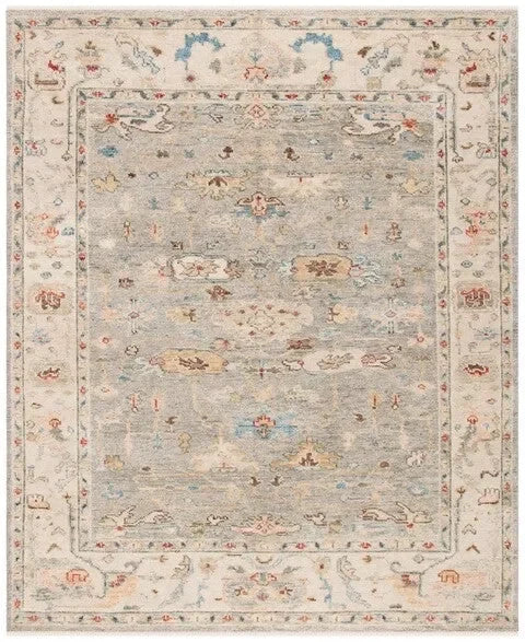 Samarkand Wool Rug in Gray and Ivory - The Mayfair Hall
