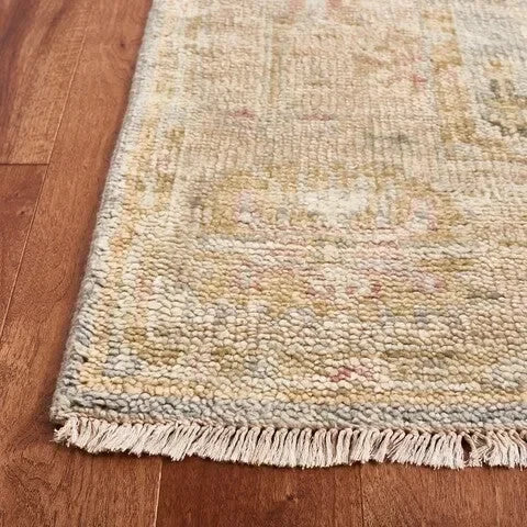 Samarkand Wool Rug in Light Blue and Sage - The Mayfair Hall