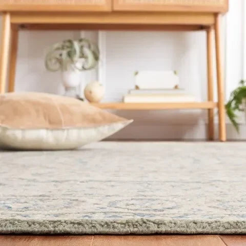 Samarkand Wool Rug in Light Blue and Ivory - The Mayfair Hall