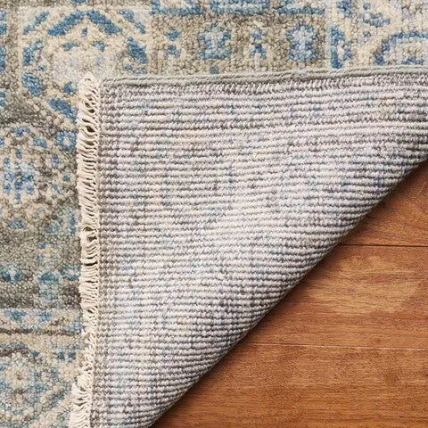 Samarkand Wool Rug in Light Blue and Ivory - The Mayfair Hall