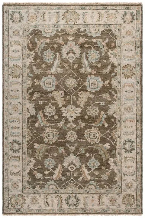 Samarkand Wool Rug in Beige and Brown - The Mayfair Hall