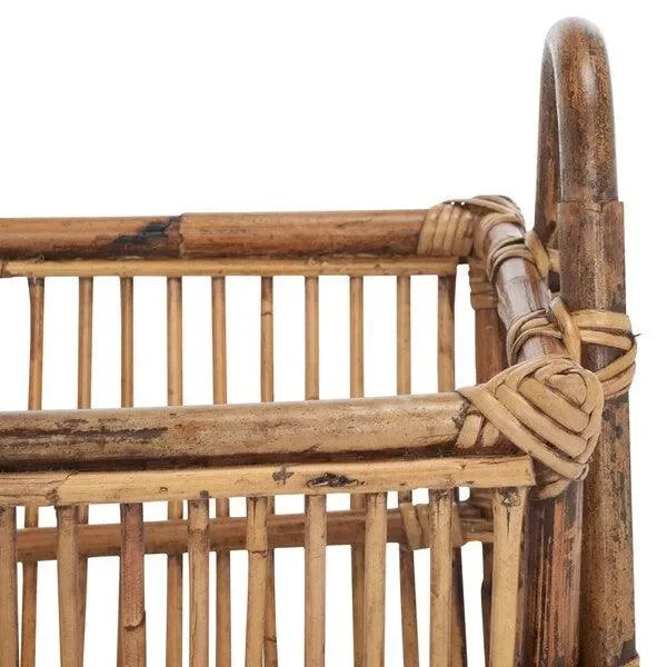 Jove Rattan Newspaper Rack in Honey Brown Wash - The Mayfair Hall
