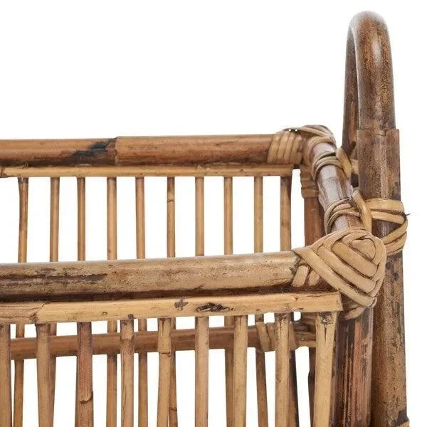 Jove Rattan Newspaper Rack in Honey Brown Wash - The Mayfair Hall