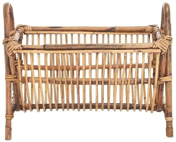 Jove Rattan Newspaper Rack in Honey Brown Wash - The Mayfair Hall