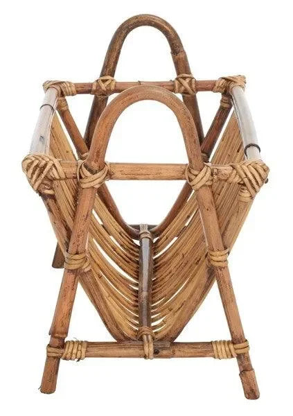 Jove Rattan Newspaper Rack in Honey Brown Wash - The Mayfair Hall