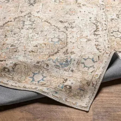 Brown Standon Vintage Washable Area Rug - The Mayfair Hall
