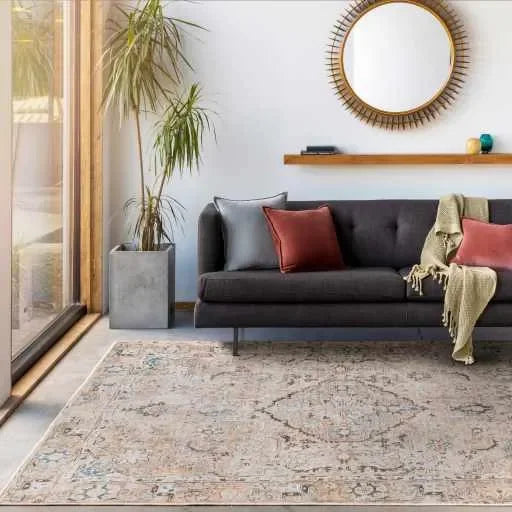Brown Standon Vintage Washable Area Rug - The Mayfair Hall