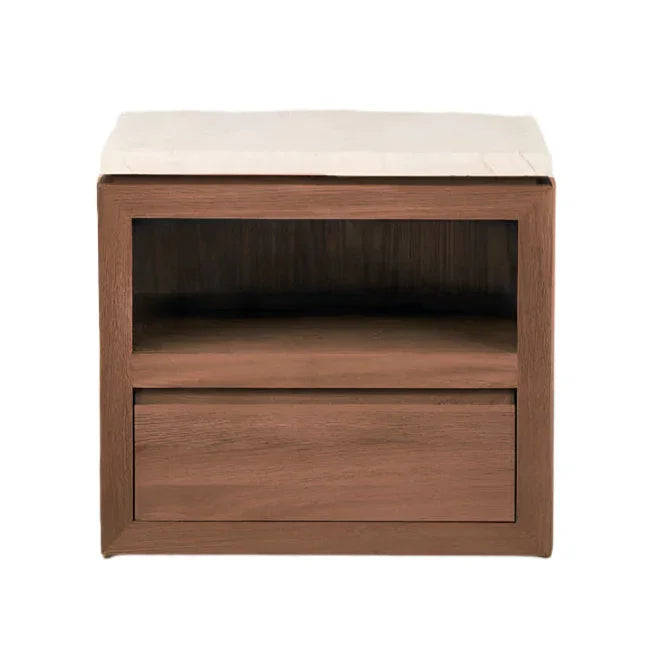 Sofita Marble Nightstand - Mocha - The Mayfair Hall