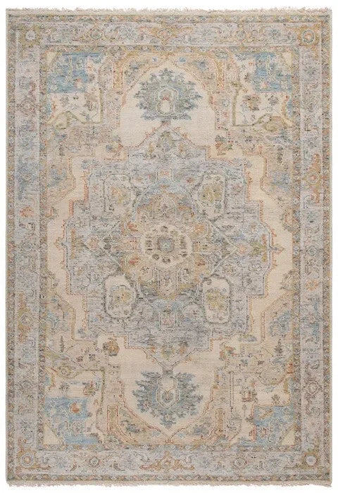 Sultanabad Wool Rug in Beige and Gray - The Mayfair Hall